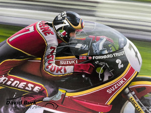 Barry Sheene Suzuki RG500 Road Racing Art Print Painting